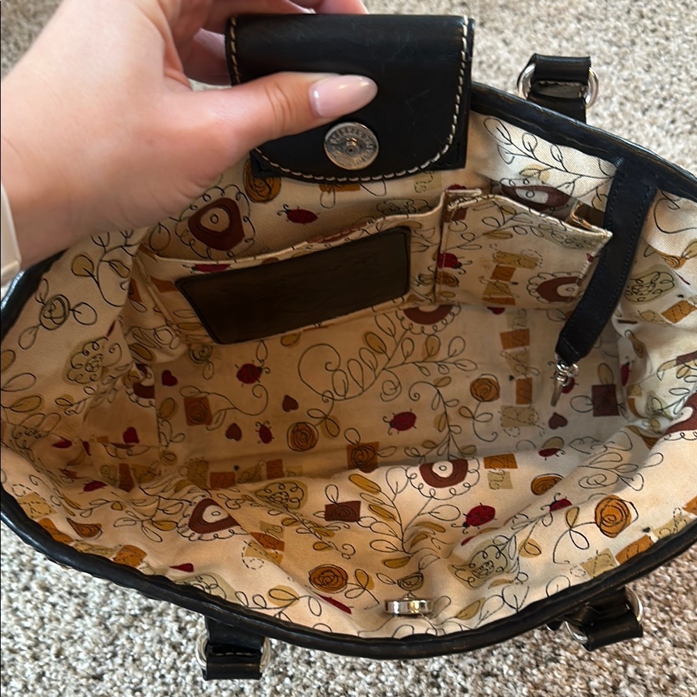 Brighton Black and Cream Woven Handbag - Picture 8 of 9